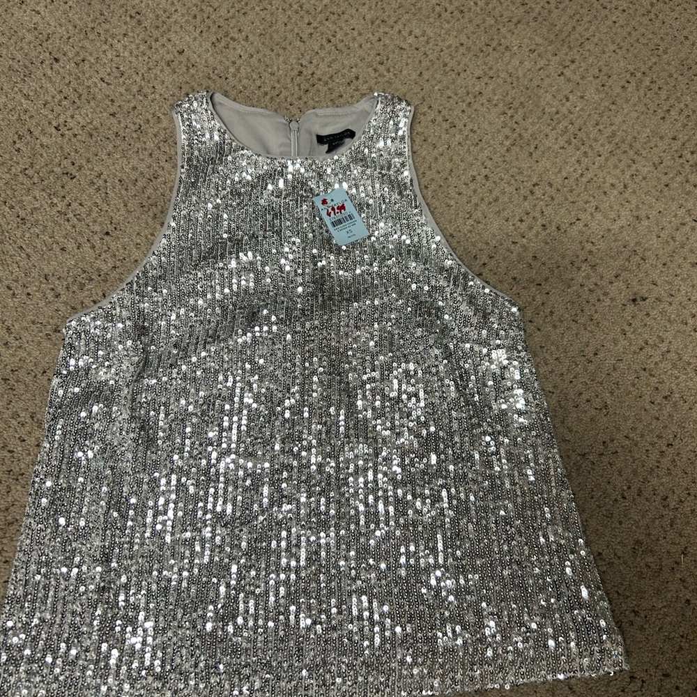 Ann Taylor Silver Sequin Kids Dress